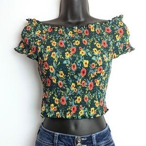 rue21 Off-the-shoulder Shirred Tube Cropped Top